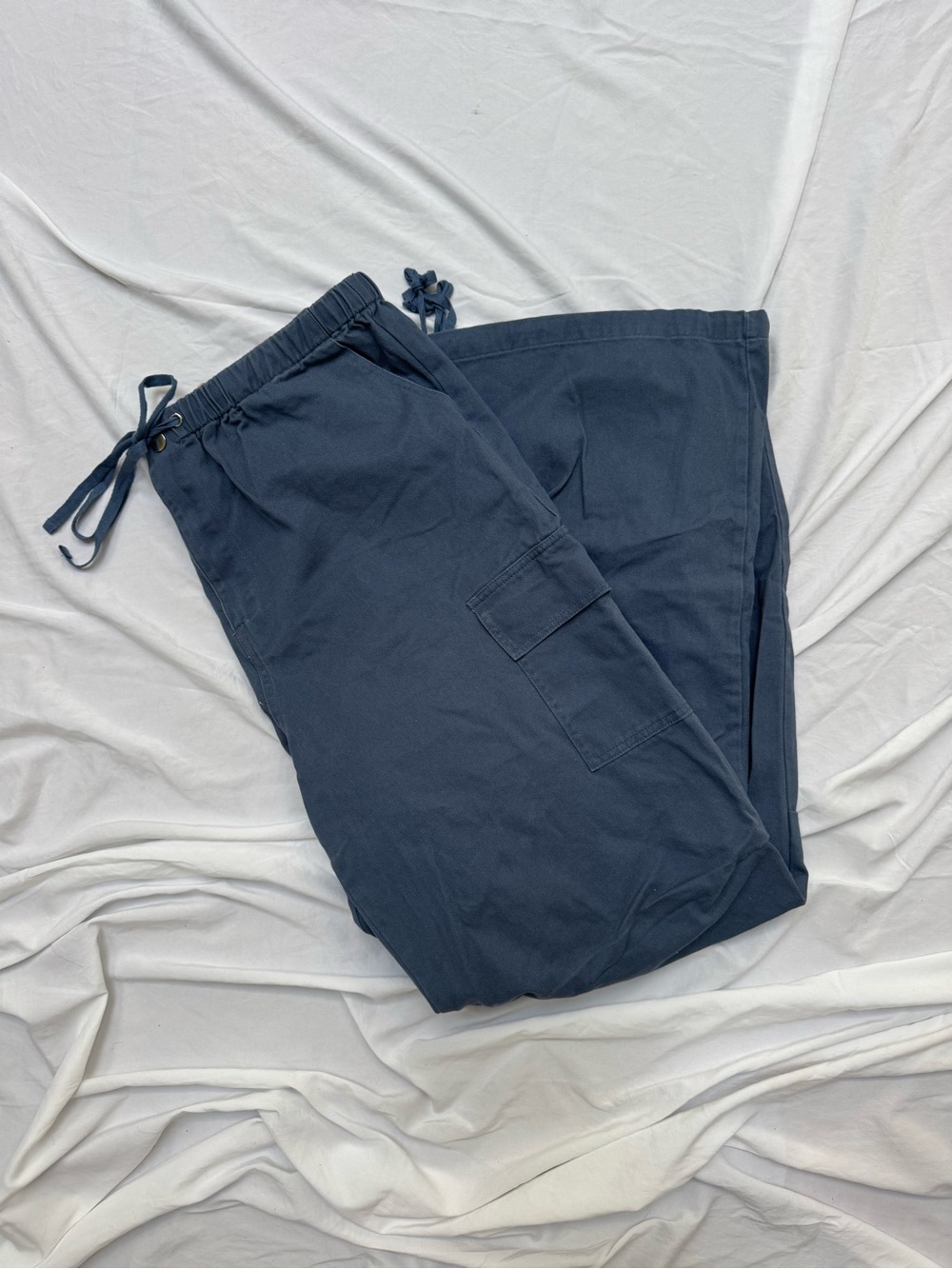Navy Cargo Drawstring Pants
